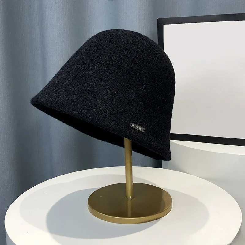 Retro Wool Bucket Hat for Women Autumn Winter Warm Fisherman Hat Outdoor Rock Climbing Warm Woolen Basin HatX241025