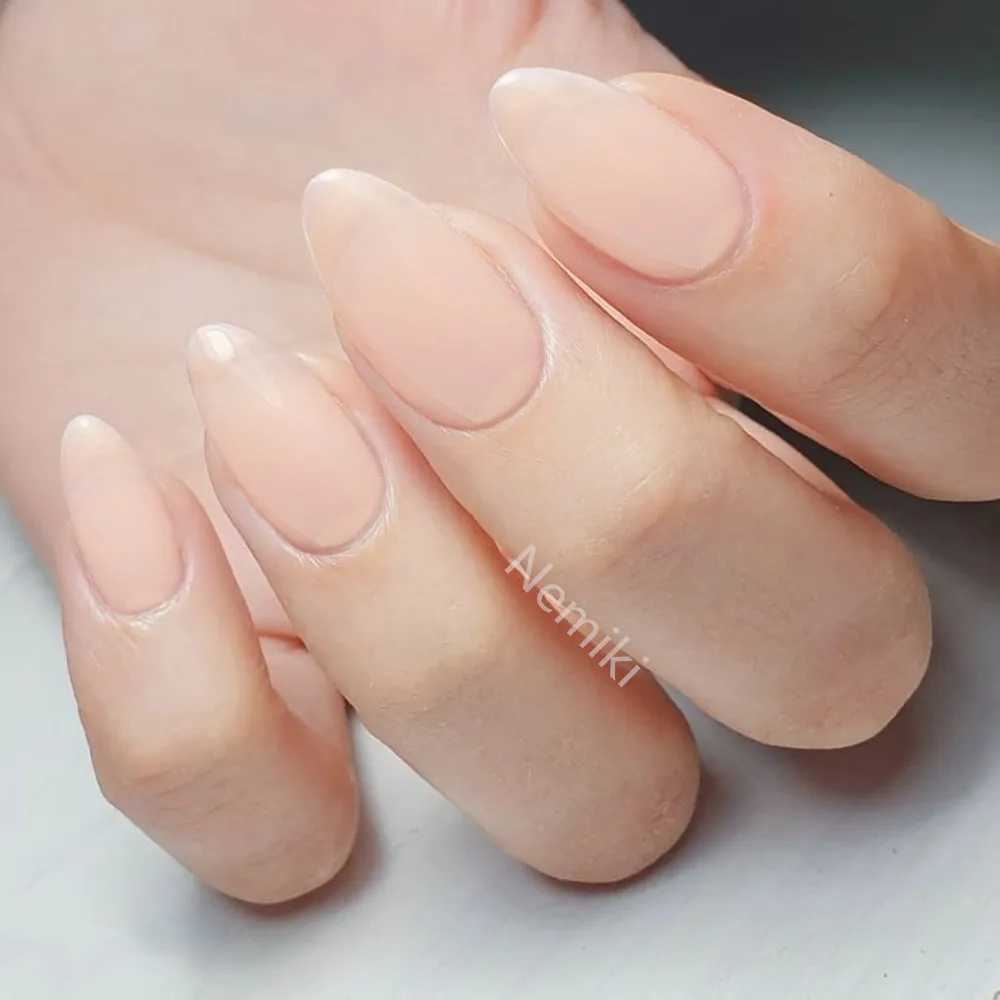 DIY Faux Ongles Shiny Natural Short Stiletto False Nail Artificial Press On Fake Nail Fingertips Manicure ToolXJ241025