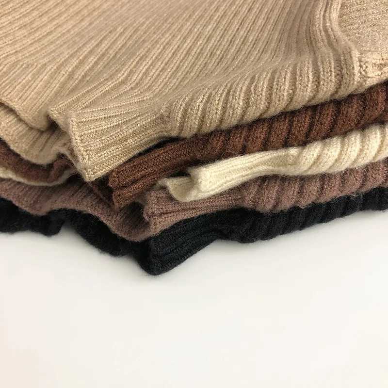 Korean style baby girl knitted long sleeved autumn and winter solid bottom sweater for childrens warm top W241025