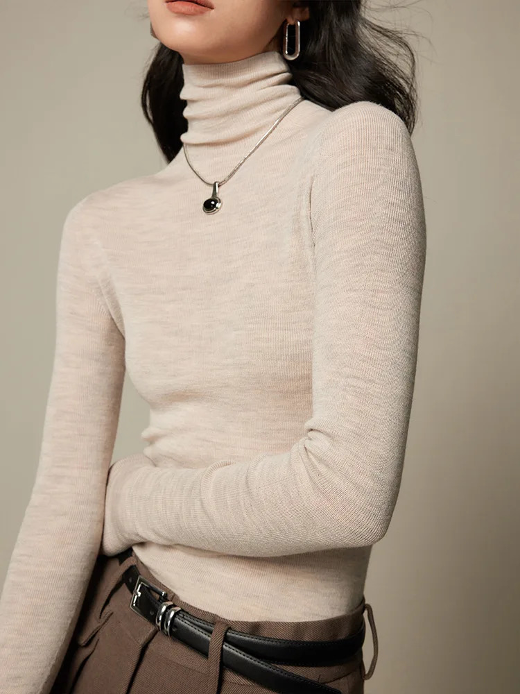 autumn and winter cashmere sweater womens loose knitted base wool high neck warm pullover 241021