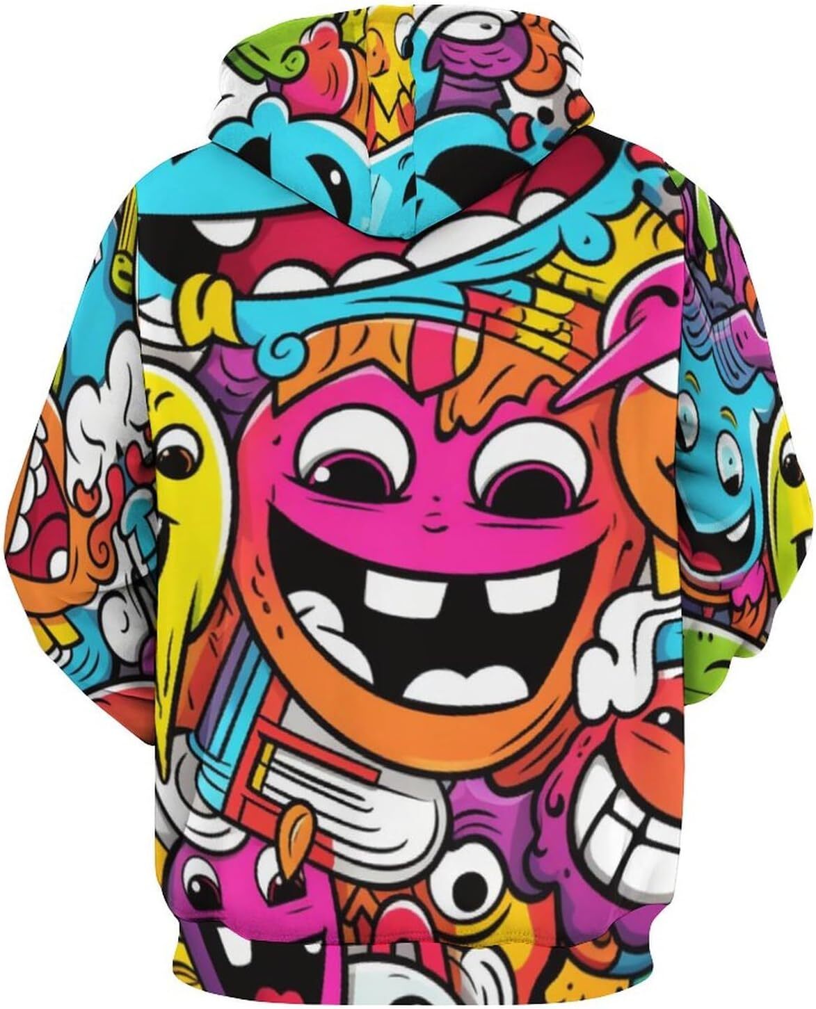 Hoodie for Mens Womens Mens Cartoon Graffiti Fashion Street Hip Hop Funny Hoodie, 3D Print Hoodies Graphic Fashionable and Warm