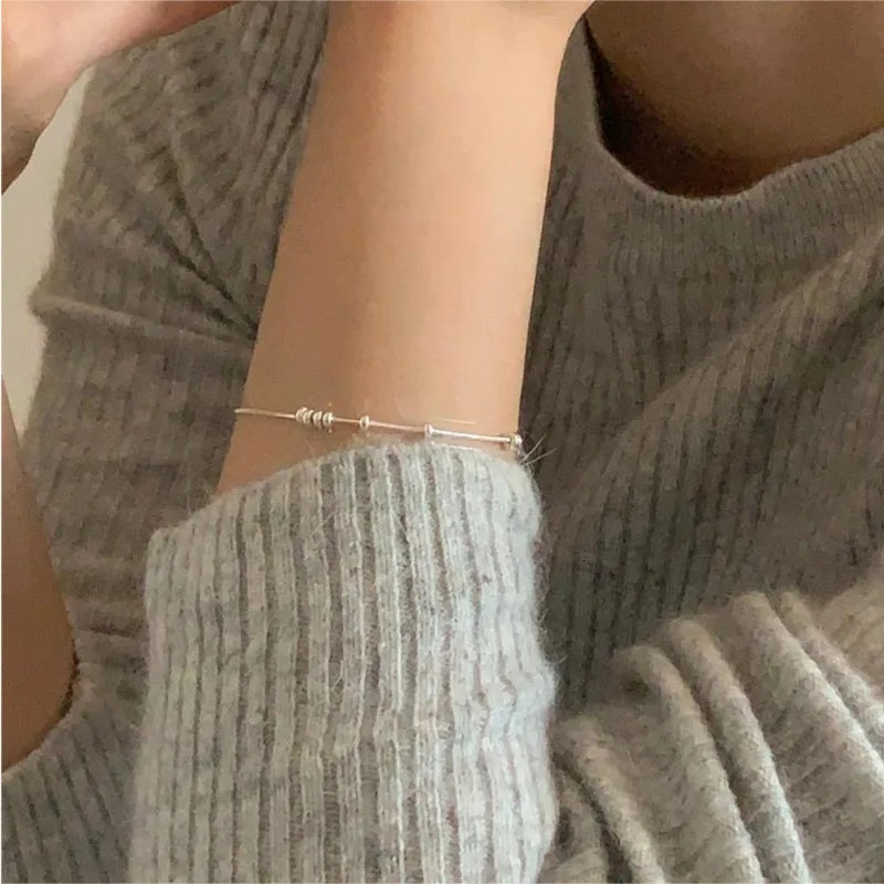 SSTEEL Korean Version 925 Sterling Silver Snake Bone Bracelet Simple For Women Accessoires Fashionable Geometric Jewelry 241024