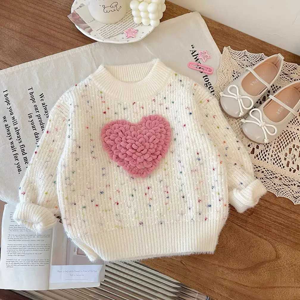 Girls mink wool sweater likes new autumn and winter fashion princess style childrens thick bottom sweater W241025