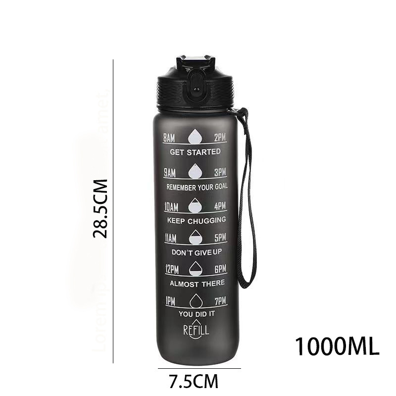 New 1L Motivational Sport Water Bottle Leakproof Bottles Drinking Outdoor Travel Gym Fiess Jugs For Kitchen Cups
