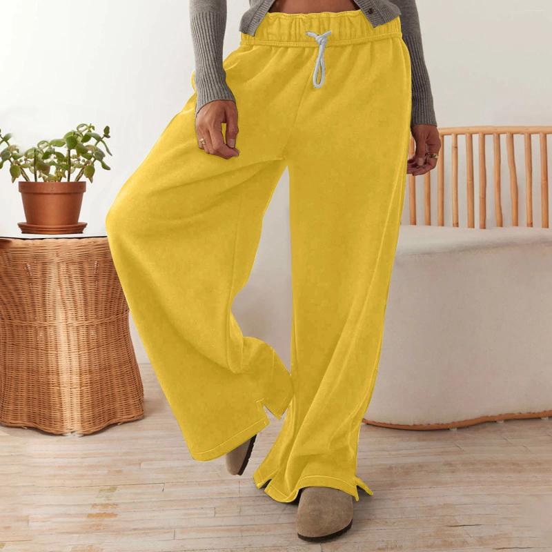 Women's Pants Wide Leg Sweatpants Women Fleece Drawstring Low Rise Cute Sweat Athletic Works Cotton Joggers Casual Comfy