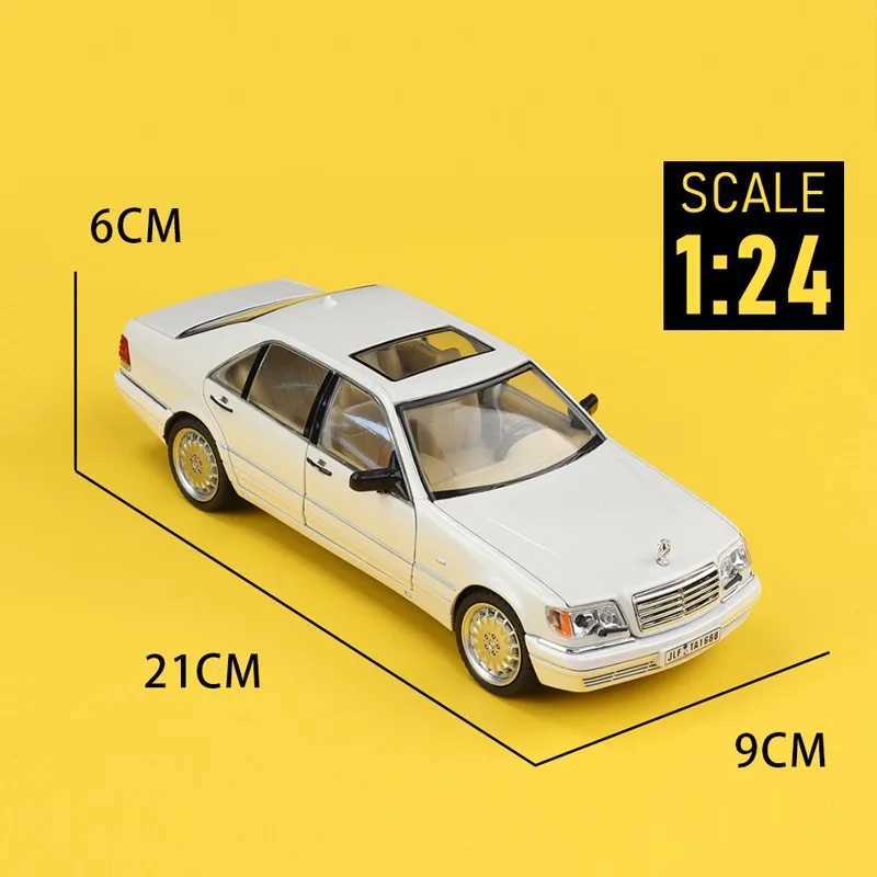 High Quality Die cast 1/24 Scale Mercedes Benz W140 320SEL Retro Car Model Set with LED Display Box Mini Audio Set Home Decoration T241025