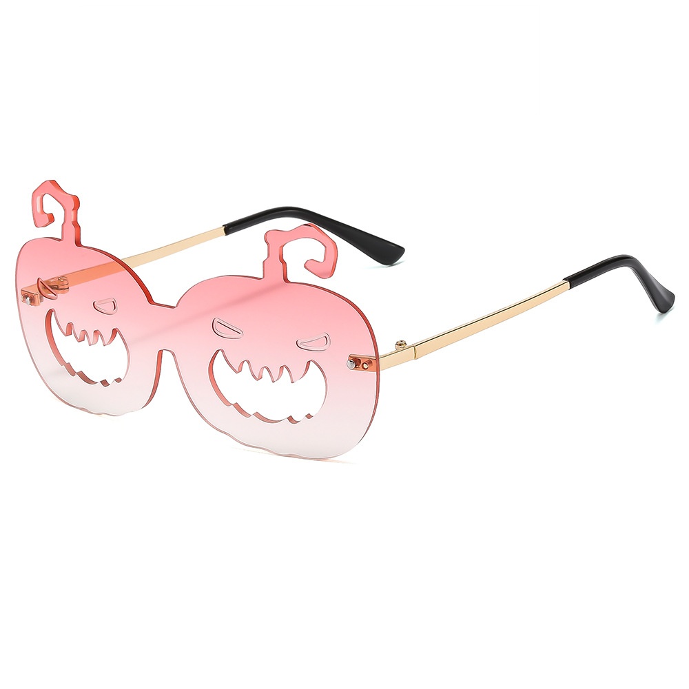New Fashion Halloween Pumpkin Irregular Sun Glasses Personality Rimless Sunglasses