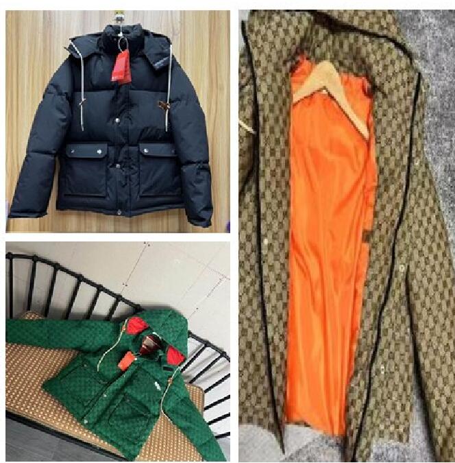 Winter Mens jacquard down jackets Parka Womens hooded Coats casual outdoor warm thickened Khaki Brown design coat for mens