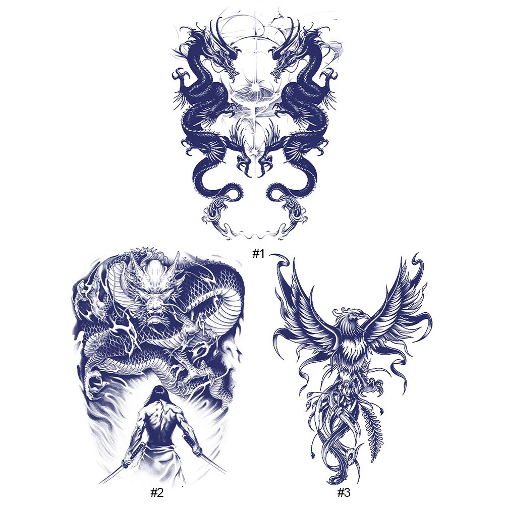 Full back animal themed body tattoo sticker waterproof tattoo sticker semi permanent tattoo sticker 241025