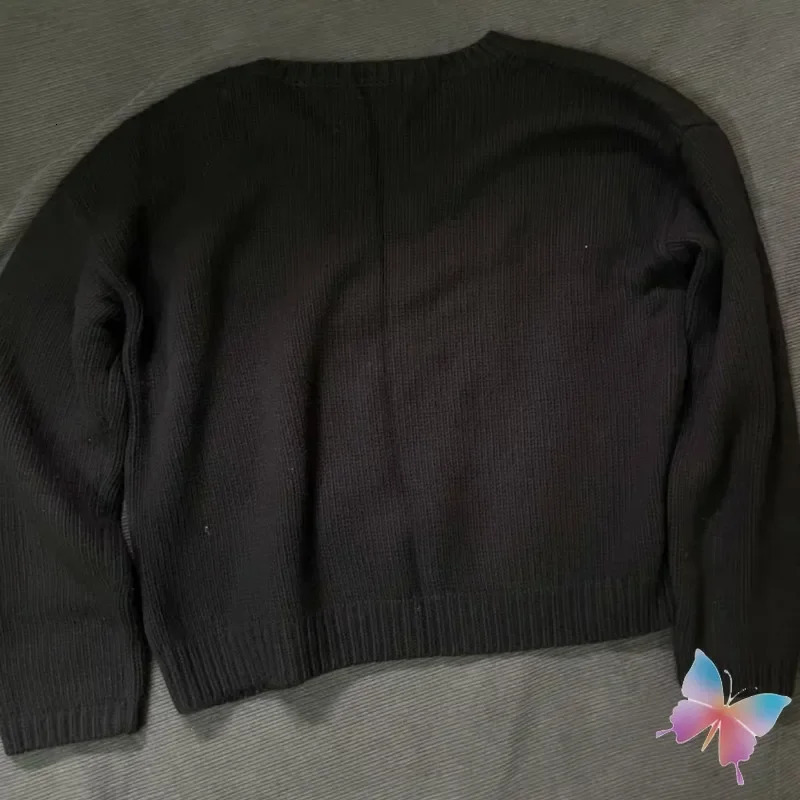 24ss Winter Enfants Riches Dprimes Sweaters Classic Letter Print Black Round Neck Tops ERD Knitted Sweatshirt Men Women Pullover 241025