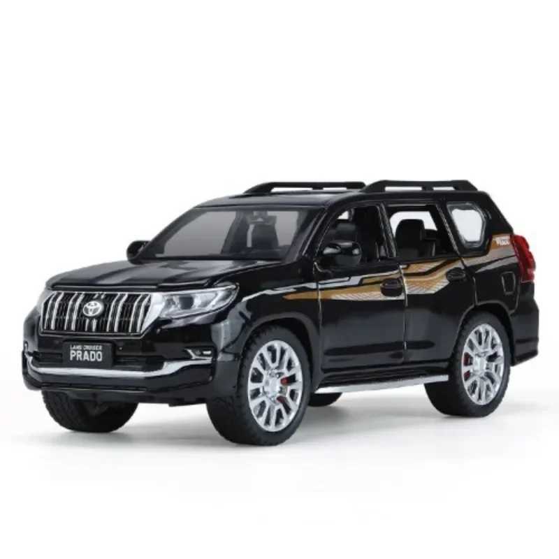 High Quality Allloy Casting 1 32 1/24 Scale Toyota Prado Off road Vehicle Model Sound and Light Simulation Metal Land Cruiser Car Toy Children T241025