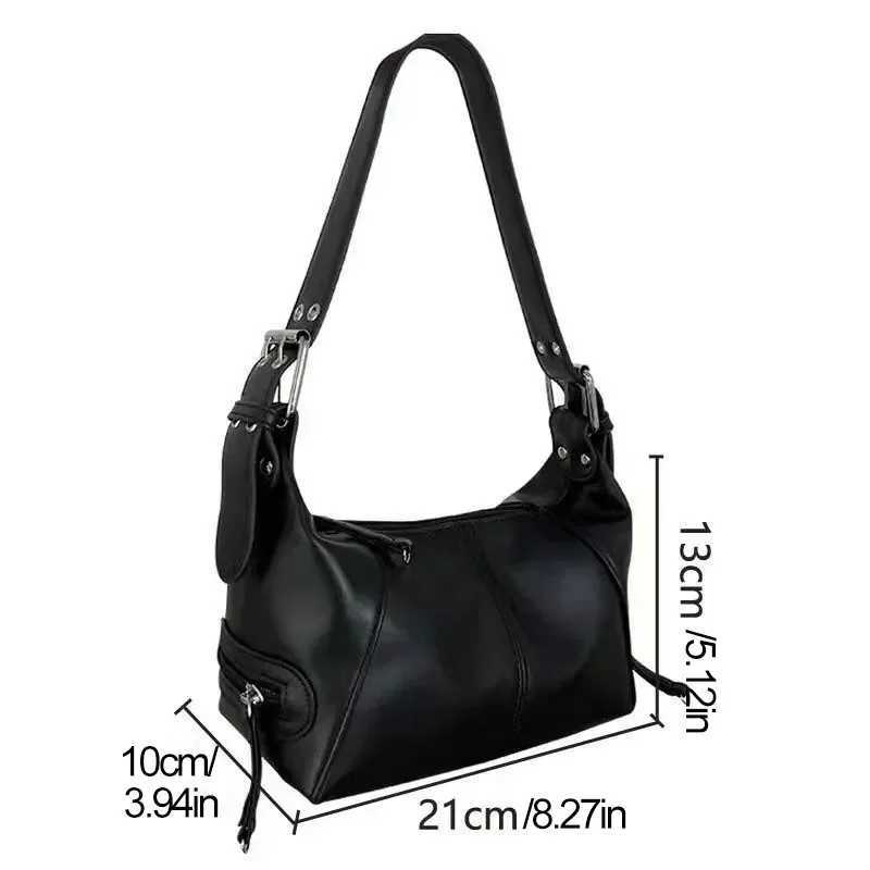 Y2K Fashion Shoder Bag suitable for fashionable motorcycle handbags minimalist Shoder wallet suitable for street girls Y250318
