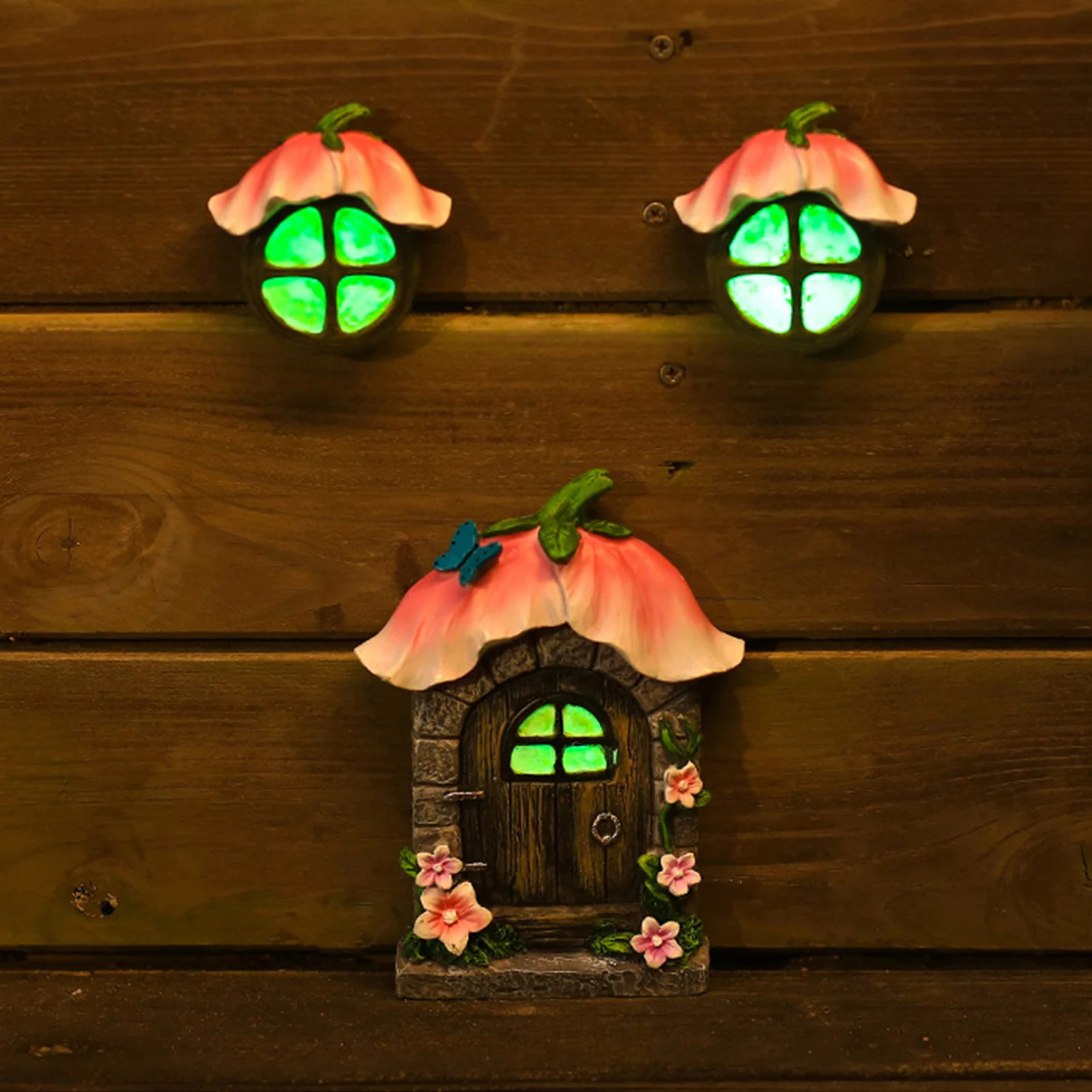 Elf courtyard door sculpture resin miniature garden window door decoration creative crafts magic fairy tale world decoration 241025