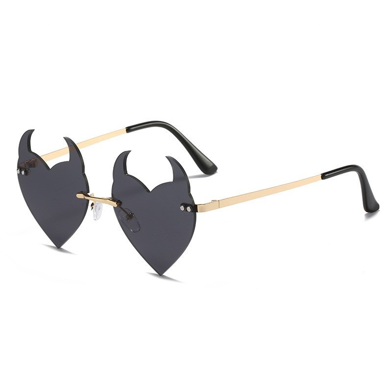 Wholesale Personality Little Devil Sunglasses Rimless Shaped Halloween Sunglasses