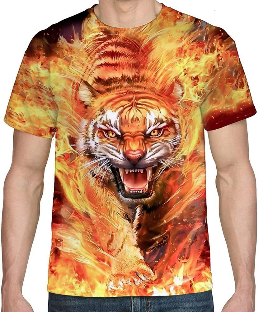 Mens T shirt Mens 3D Print Crew Neck Graphic Tee Men tee Casual tops summer clothes Fashionable and comfortable