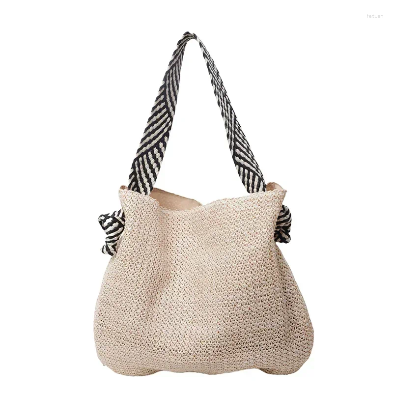 2025 NEW Totes Solid Color Grass Woven Hasp Large Capacity Crossbody Bags High Quality Simple Shoulder Commuting Women's Handbags zhanyishengli