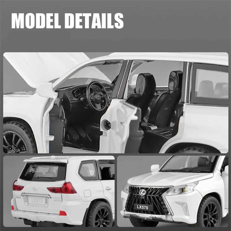 High Quality 1/32 Lexus LX570 SUV alloy car model die-casting simulation metal toy car model sound light series toy gift T241025