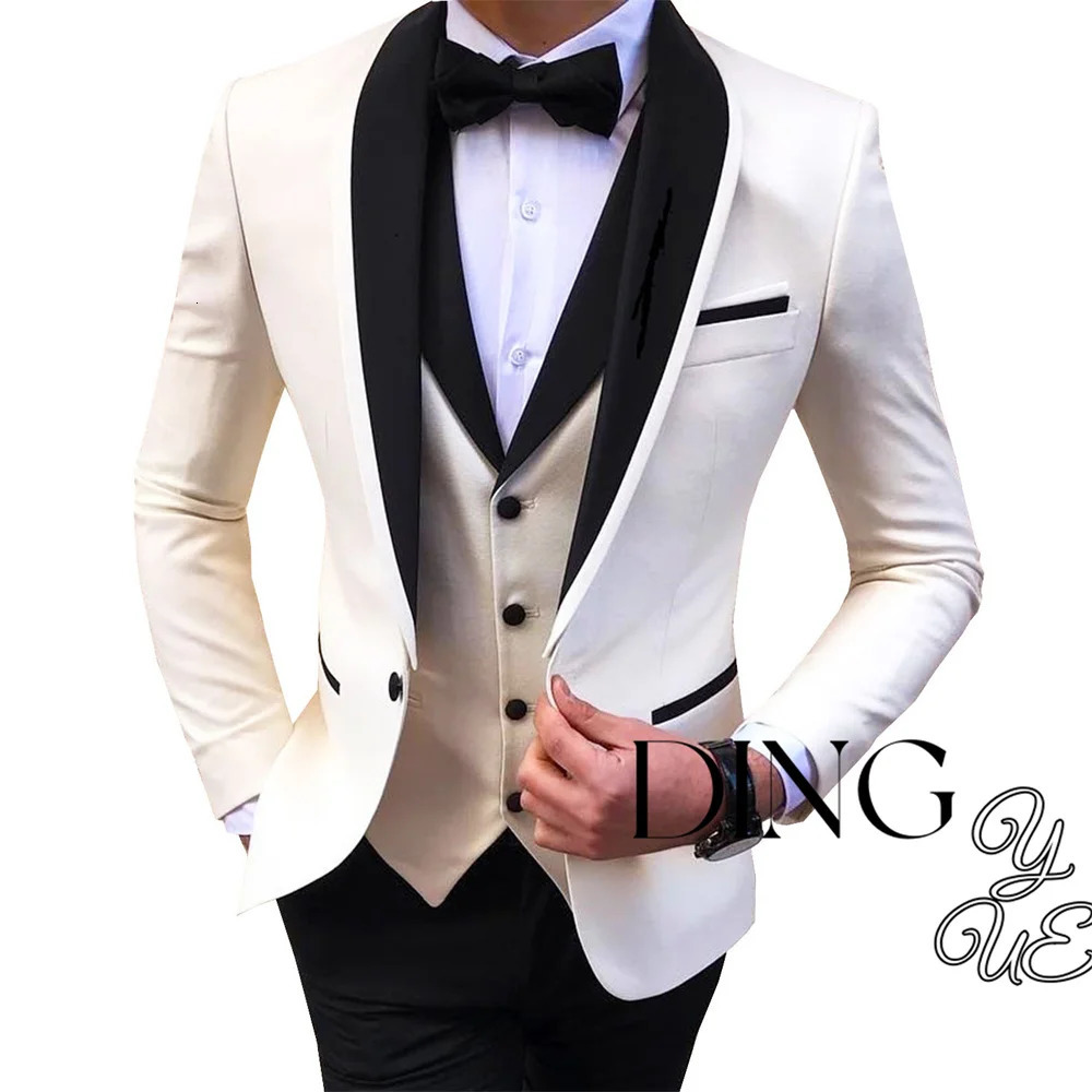 Classic Men Suits Custom Made Formal Suit One Button Wedding Groom slim fit Tuxedos terno JacketPantsVest 241025
