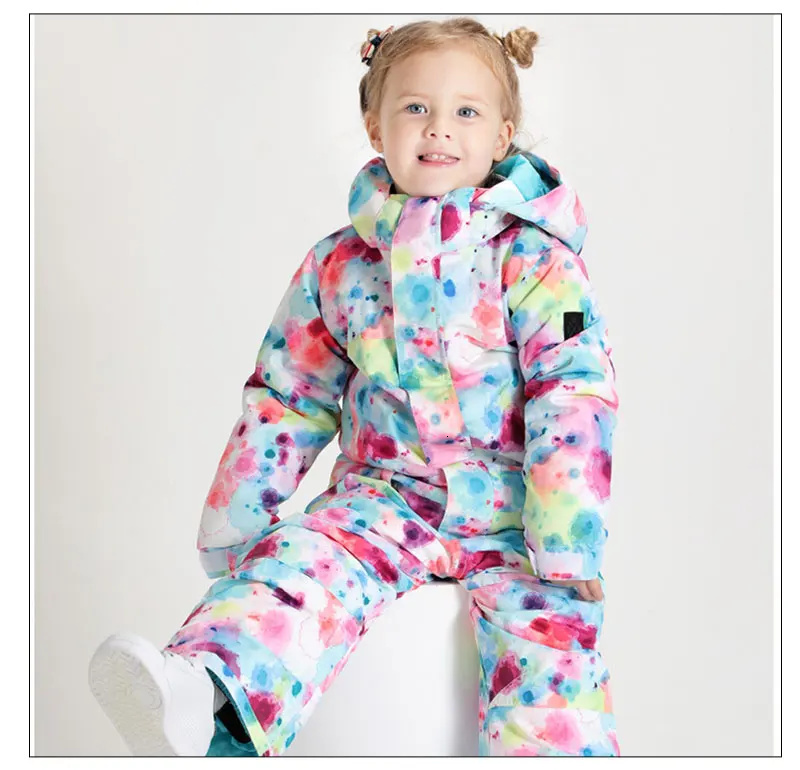 Gsou Kids Ski Suit Waterproof Girls Snow Set Pants Winter Outdoor Sports One Piece Skiing And Snowboarding Jacket Child