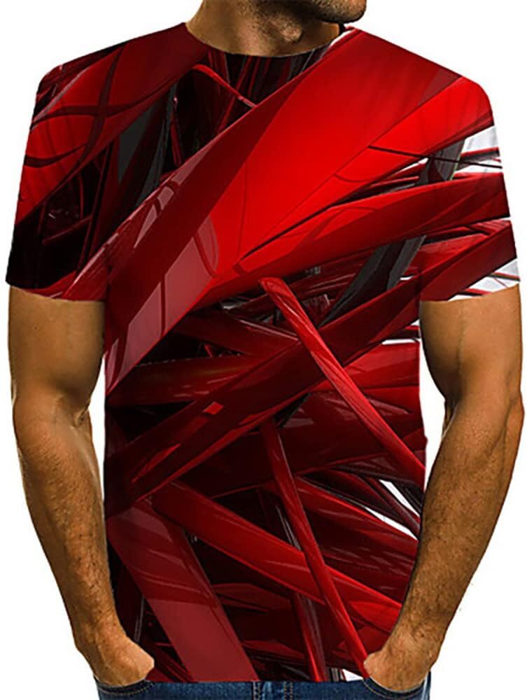 Mens T shirt Men's Short Sleeve T-Shirt 3D Print Graphic T-Shirt tee Casual tops summer clothes Fashionable and comfortable