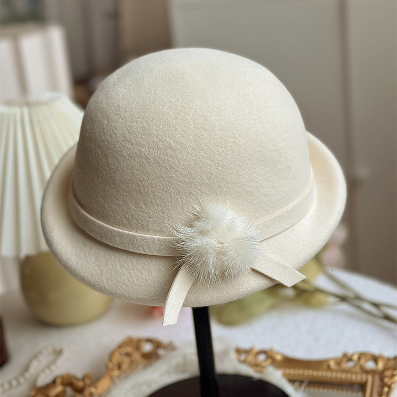autumn and ball rolled edge beret winter dome Western style socialite painter hat