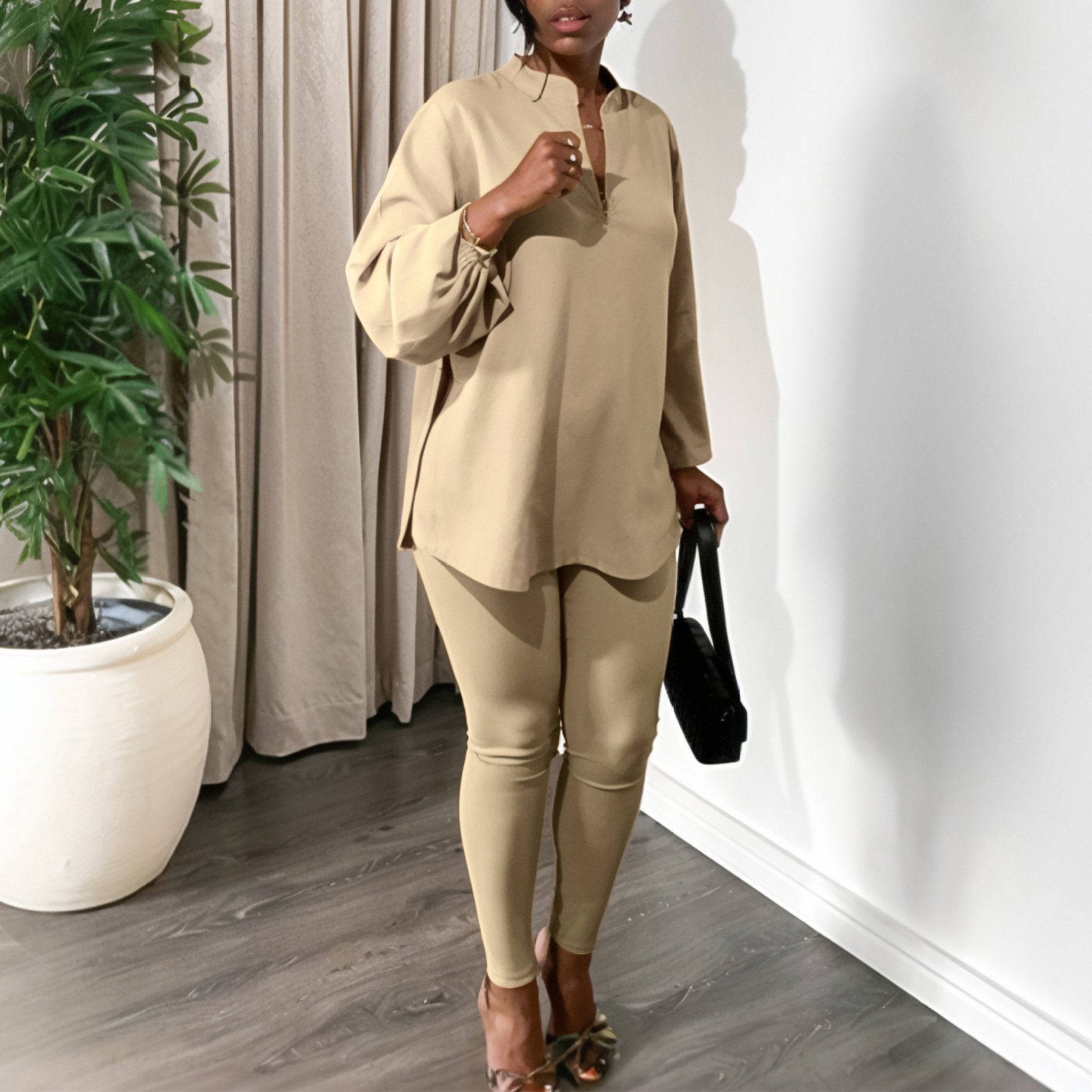 2 Piece Women Set Dashiki African Clothes Long Sleeve Top And Pants Plus Size Party Outfits for Lady Matching Suits Islam Cloth x9D4#