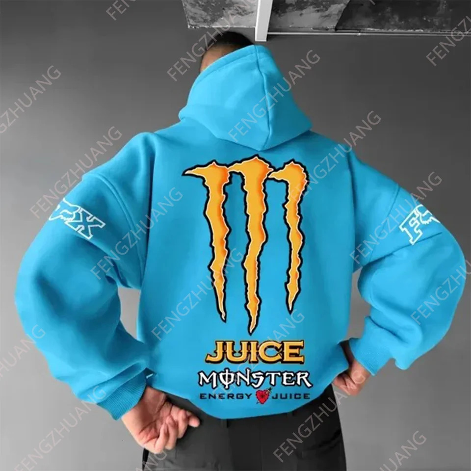 Mens Hiphop Hooded Sweatshirt With Colorful Paw Print On The Back High Street Top Harajuku Gothic Style Hooded Sweatshirt 241024