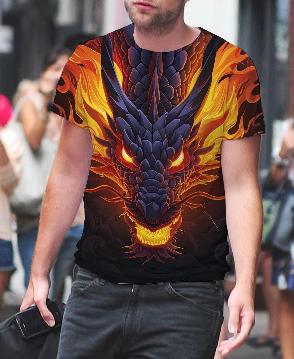 Mens T shirt 3D Print T-Shirts Funny Graphics Tees Crewneck Short Sleeve Tees for Mens Womens tee Casual tops summer clothes Fashionable and comfortab