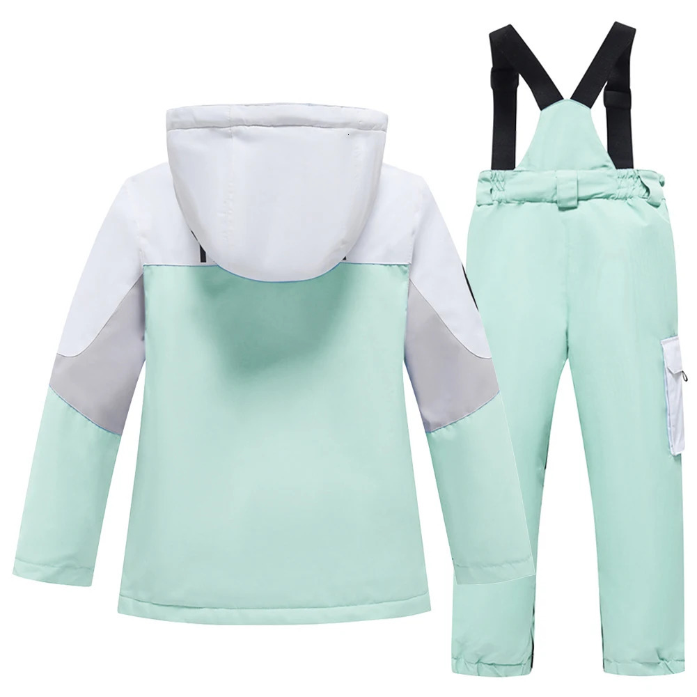 Childrens Ski Suits Hooded Winter 2-Piece Girls Boys Snowwear Waterproof Windproof Ourdoor Sports Snowboard Jacket Pants Set 241025