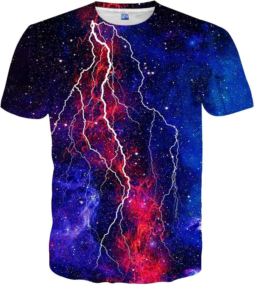Mens T shirt Unisex 3D Print Shirts Colorful Space Graphic Tees for Men Women Teens tee Casual tops summer clothes Fashionable and comfortable
