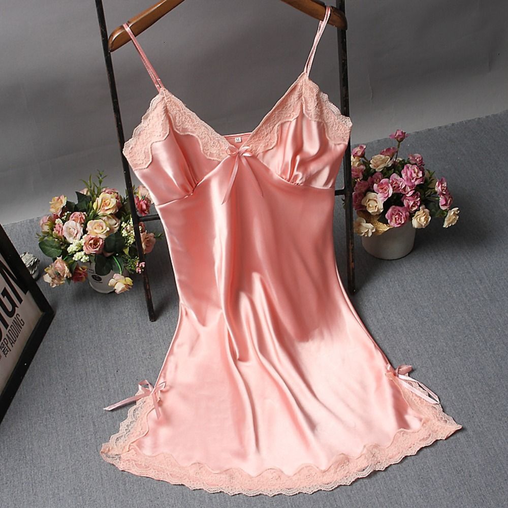 2025 fashion Lace Patchwork Camisola gerie Nighty Wedding Silk Dress Sleep Wear Nightdress Clothes Women s Nightgowns Sexy Nightwear