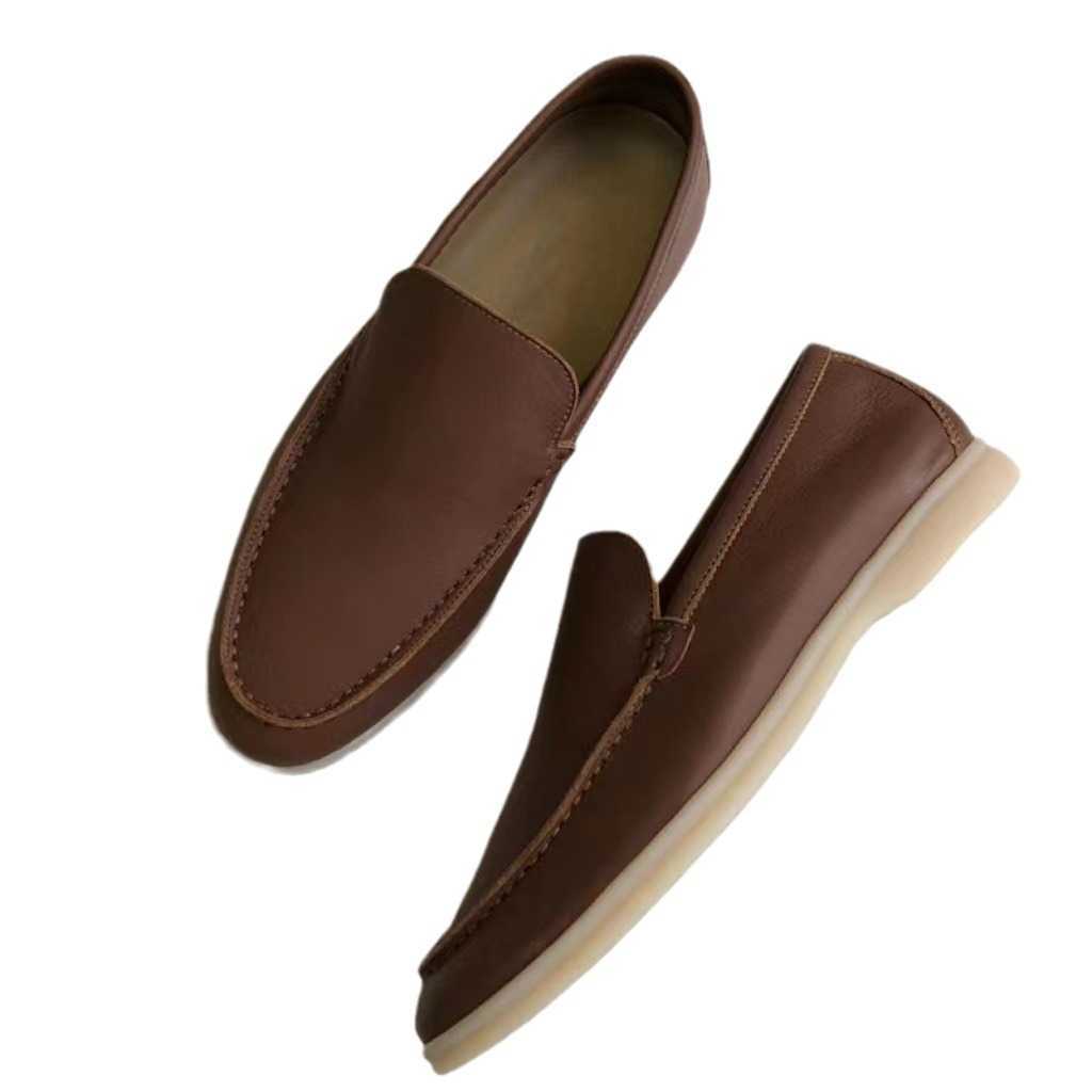 Loafers Men Dress Mens Large Flat Bottom One Step Casual Leather Shoes Women Evening Shoe 241009