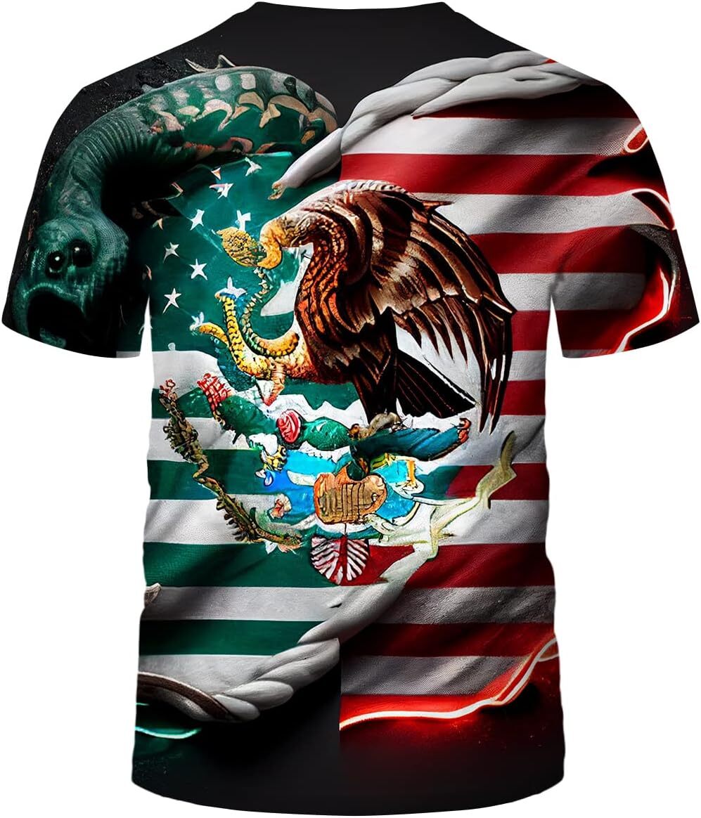 Mens T shirt Star Stripe Flag T-shirt for Men Summer Tops Patriot Theme Shirt Eagle Graphic Shirt tee Casual tops summer clothes Trendy patterns cool