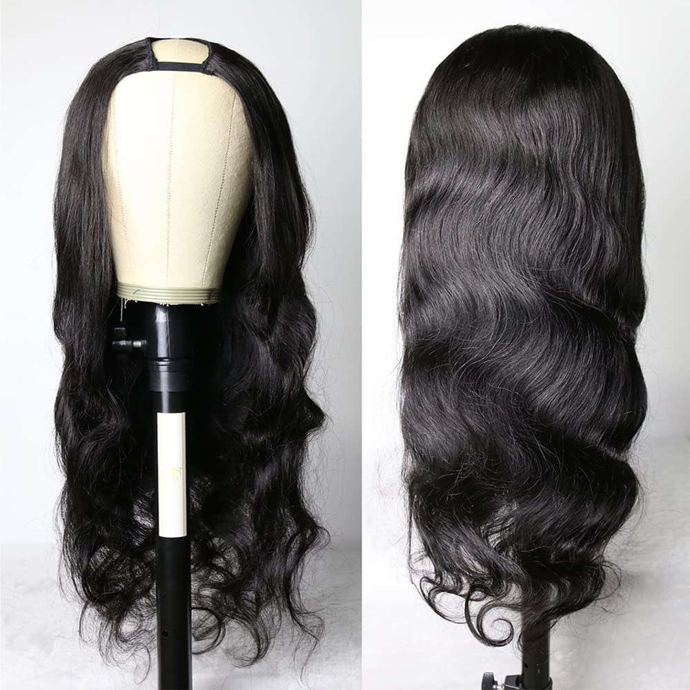 Cheap Body Wave V Part Wig Human Hair Inch Peruvian Loose Wavy Wigs for Women
