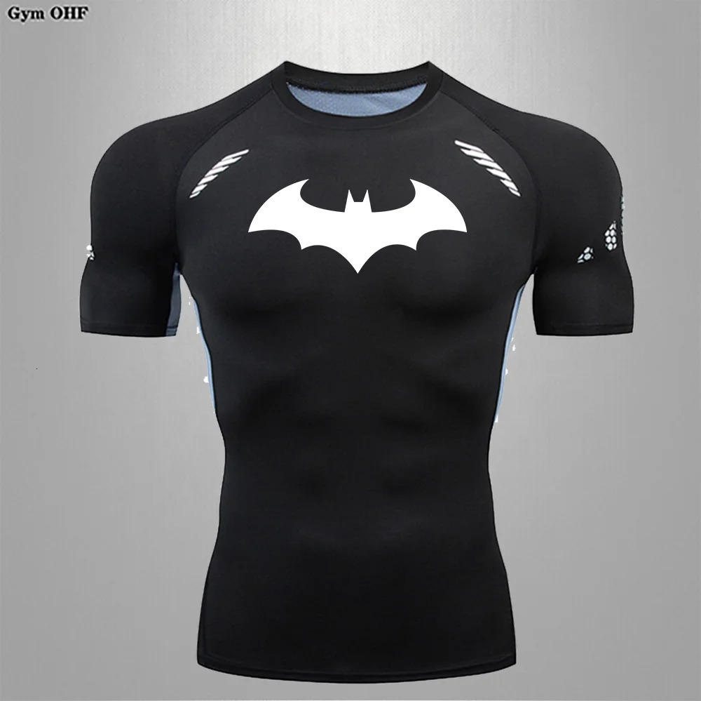 Compression Shirt Mens Long Sleeve Running TShirt Sun Protection Second Skin Breathable Quick Dry Rashgarda Top Sports Man Bat 241025