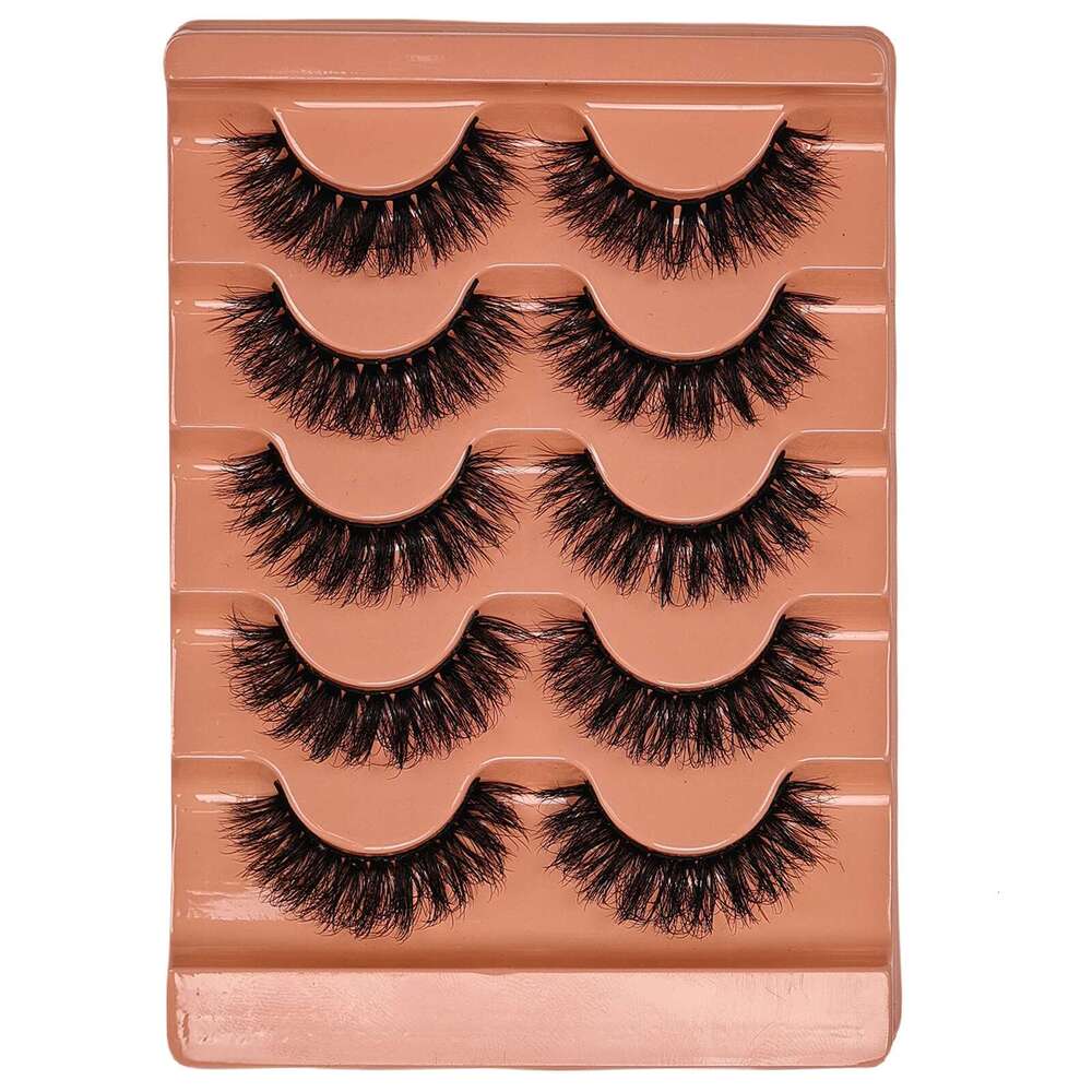 5 Pairs dramatic fake eyelashes 3D False D Curg Fluffy Soft Cross Manga Lashes Wispy Natural Eyelash Extension