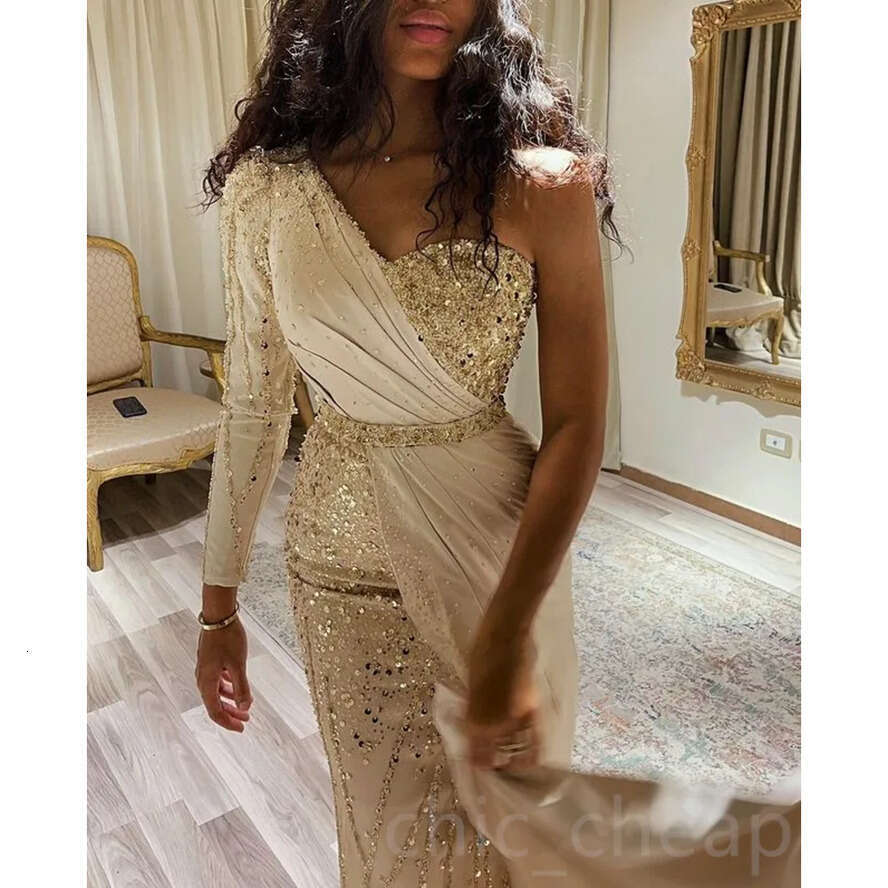 Ebi Ivory Aso Sheath Prom Dress Sequined Lace Evening Formal Party Second Reception Birthday Bridesmaid Engagement Gowns Dresses Robe De Soiree ZJ Es