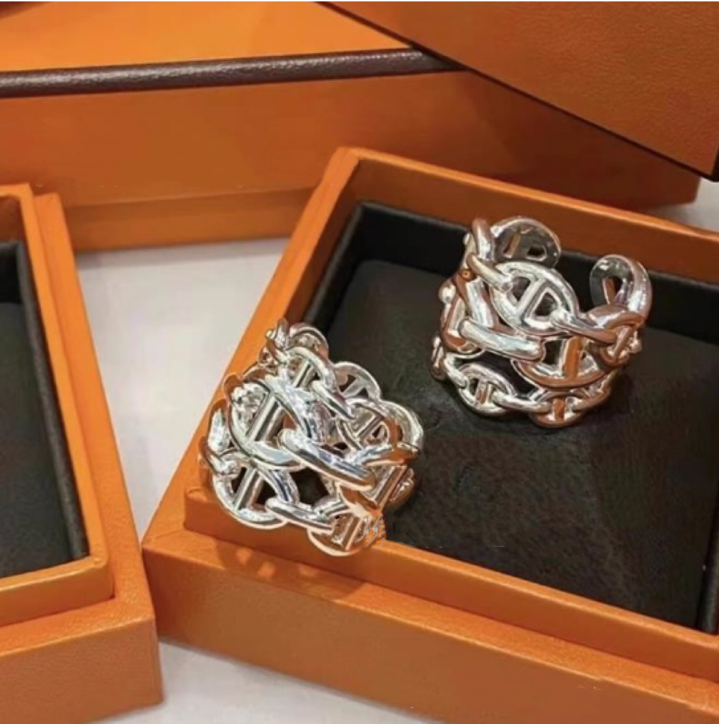 Classic designer ring three layer pig nose ring luxurious open oval accessory 925 silver plated rings for women designer jewelry 18k gold plated jewelry couple ring