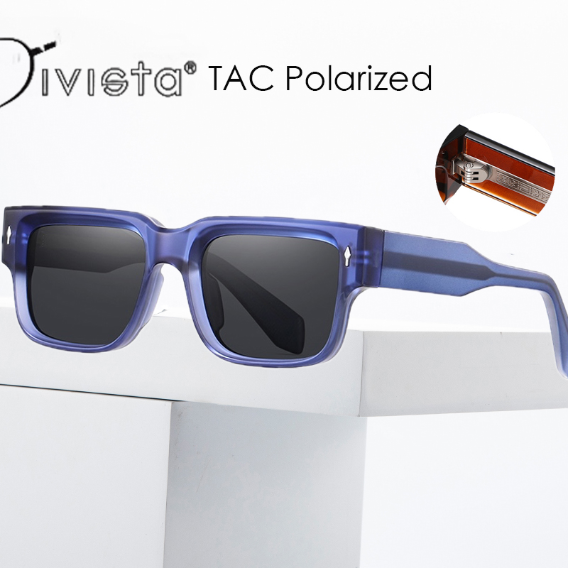 Square Polarized Sunglasses Men Luxury Sunglasses Fashion Clear Gradient Shades UV400 Women Rivets Thick Classic Sun Glasses Vintage Driving Fishing S