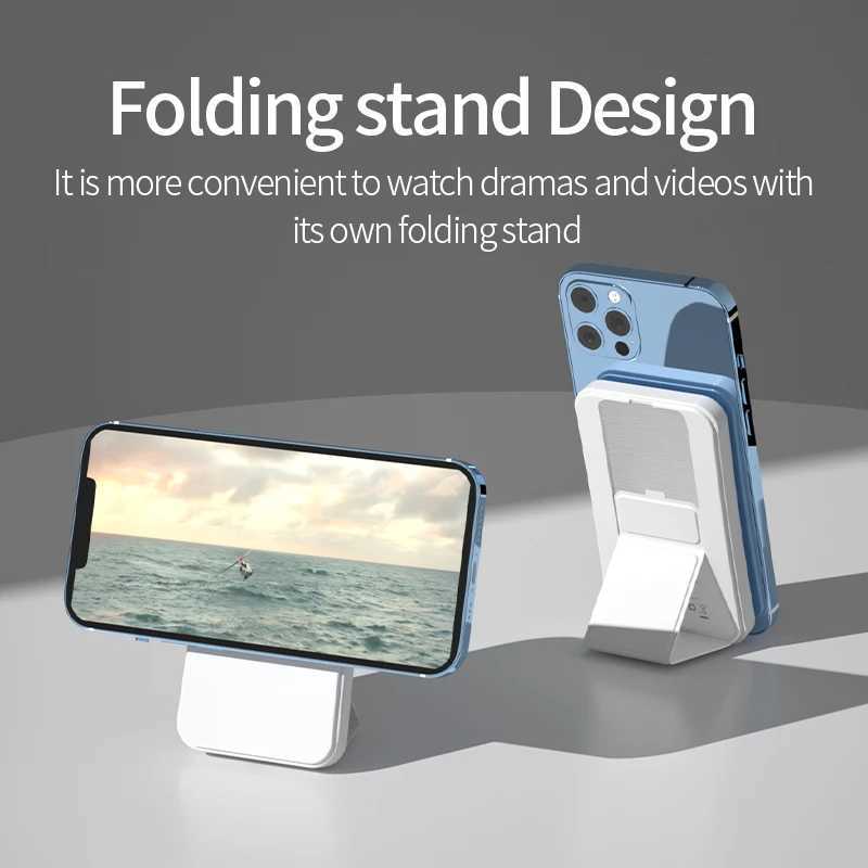 Hot Sale Bracket style magnetic wireless power bank 5000mAh portable power pack for mobile phones T241026