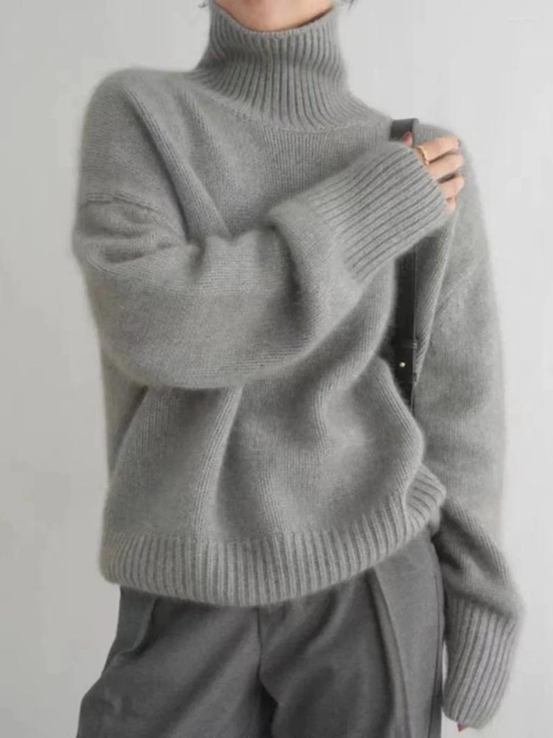 Women's Sweaters Turtleneck Pure Cashmere Loose Sweater Thickened Autumn And Winter Wool Jumper Lazy Base