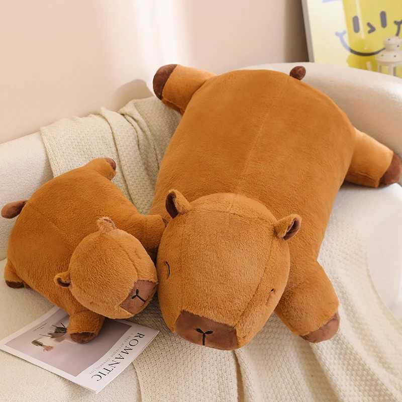 Giant Kaii Capybara plush doll floor mat Qu animal brown Capybara plush carpet home decoration gifts for boys and girlsW241025