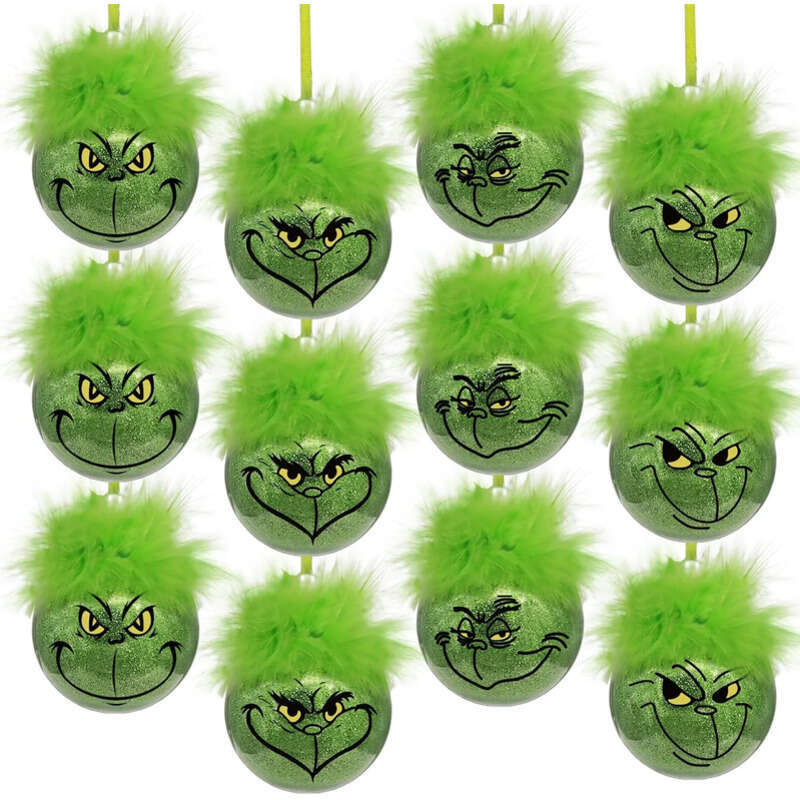 Cute 12Pcs/Set Grinch Decorations Indoor Christmas Tree Ornaments 0920