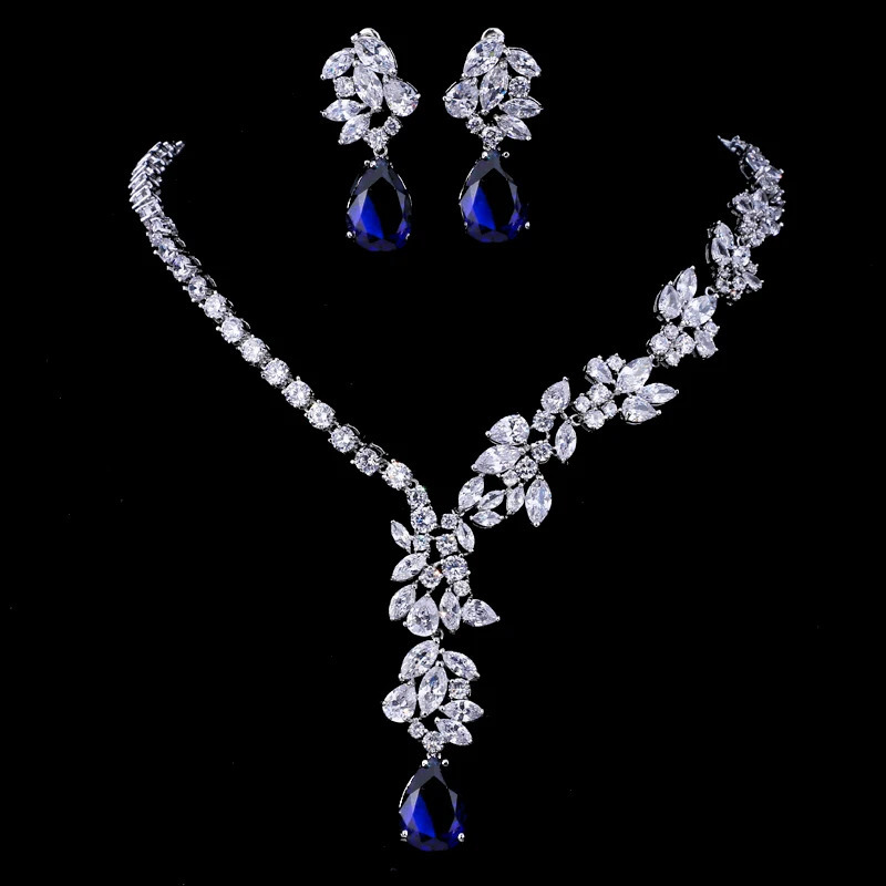 Emmaya Unique Choker Necklace Stud Earrings Bridal Jewelry Sets Wedding Accessories Dropship 250403