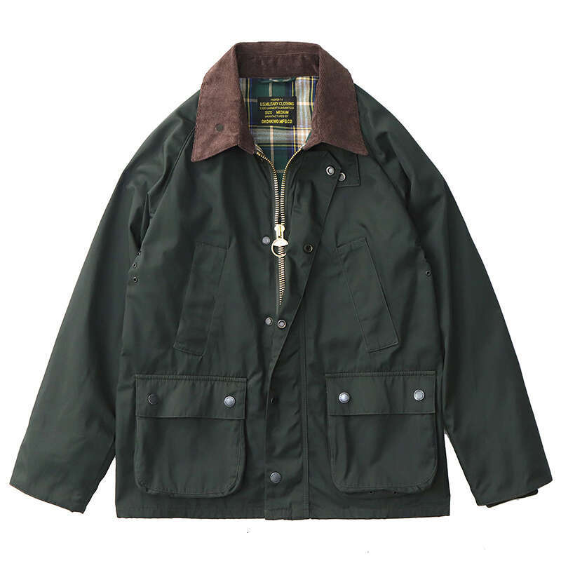 3607# Autumn Winter New American Retro Cargo Jacket Men's Fashion Multi-Pockets Casual Heavyweight Windproond Waterproof Coat