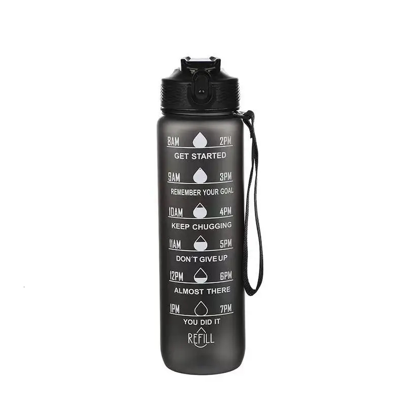 New 1L Motivational Sport Water Bottle Leakproof Bottles Drinking Outdoor Travel Gym Fiess Jugs For Kitchen Cups