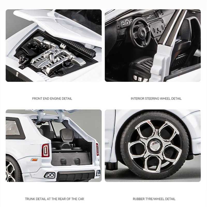 1/32 Rolls Royce SUV Cullinan Alloy Car Model Diecasts Metal Toy Car Model Simulation Sound and Light Collection Childrens Gifts M250311