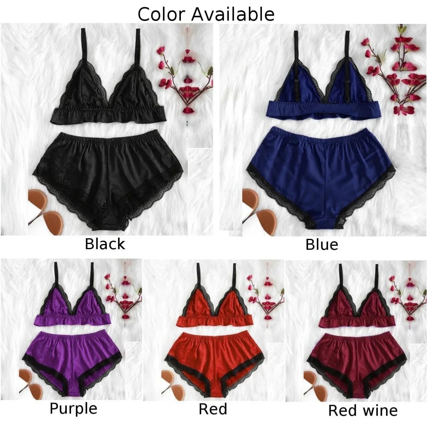 2025 New designer women fashion s lace vest underwear sexy satin silk pajamas shorts pajamas gerie Pamas Trikini top underwear set