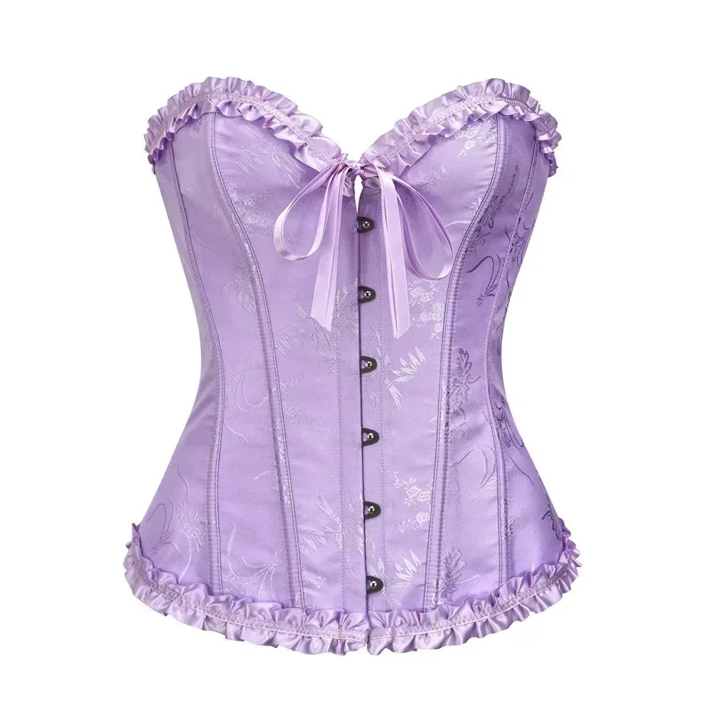 2025 New designer women s Victorian style tight corset plus size fashion with bone bust top sexy super chest retro low print small corset lace