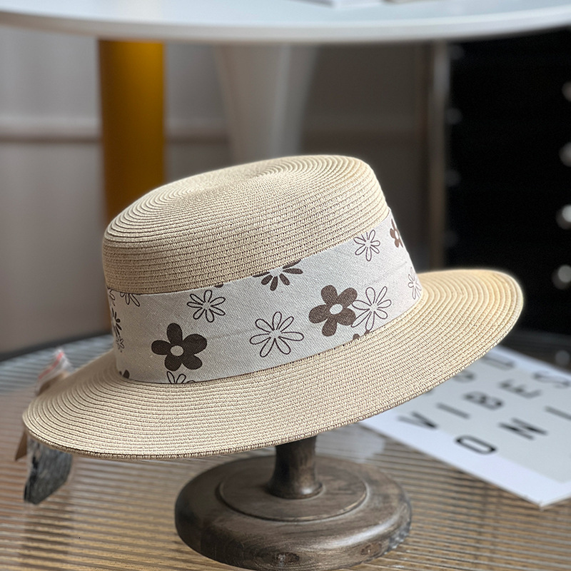 Woman Straw Bucket Hat Designer Cap Fitted Flat Beach Hats Women Caps
